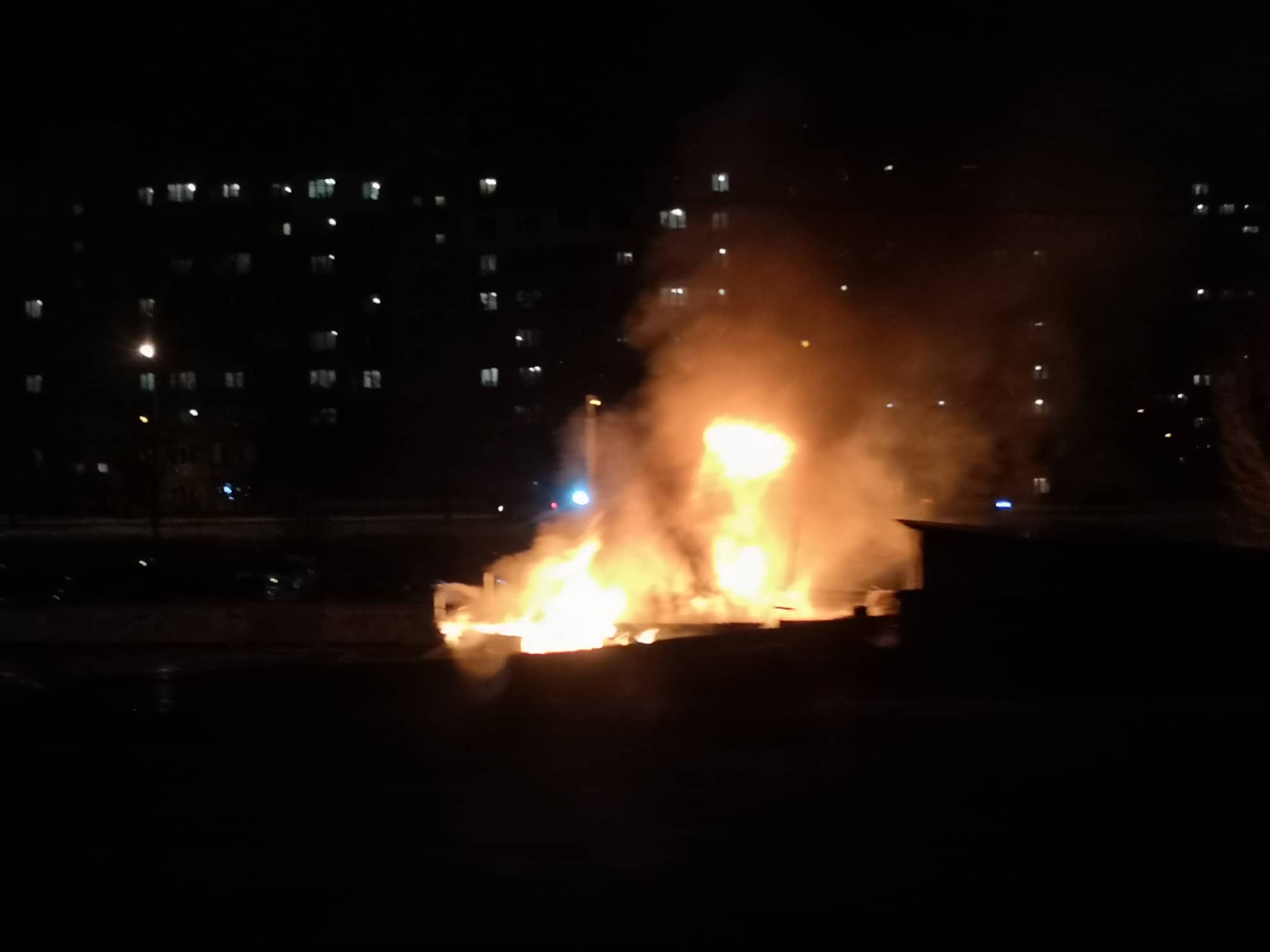 Пожар на Троещине в Киеве 7 февраля