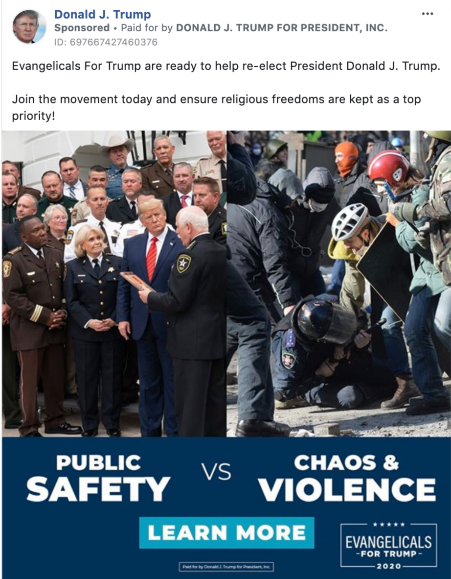 Трамп использовал фото Майдана в 2014 году для рекламы. Скриншот: Twitter/ Jesse Lehrich