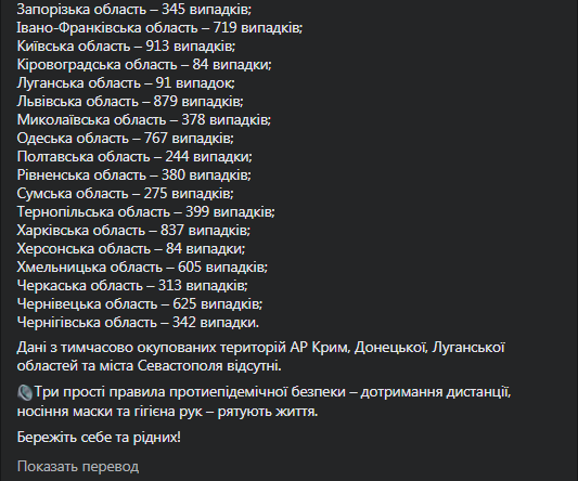 Коронавирус в Украине на 13 марта. Скриншот фейсбук-сообщения Степанова