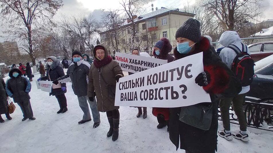 В Житомире протестуют против высоких тарифов. Скриншот телеграм-канала Протест
