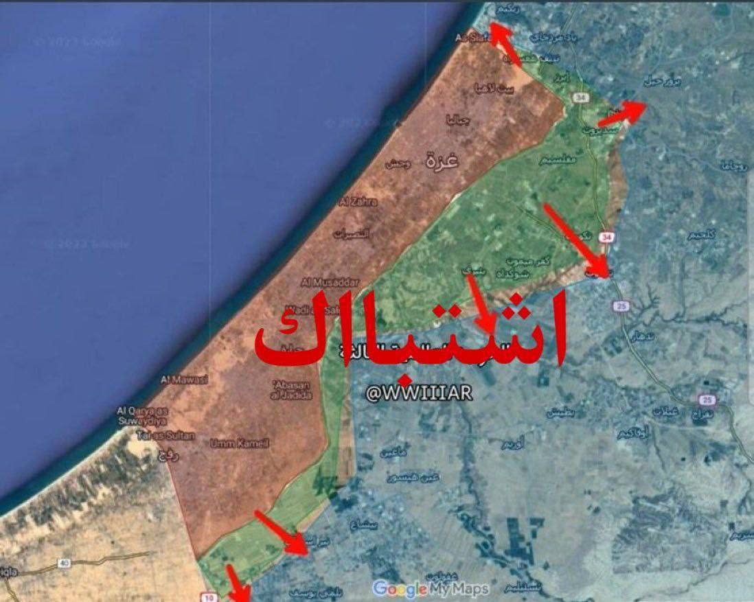 карта Ізраїль Палестина Сектор Газа