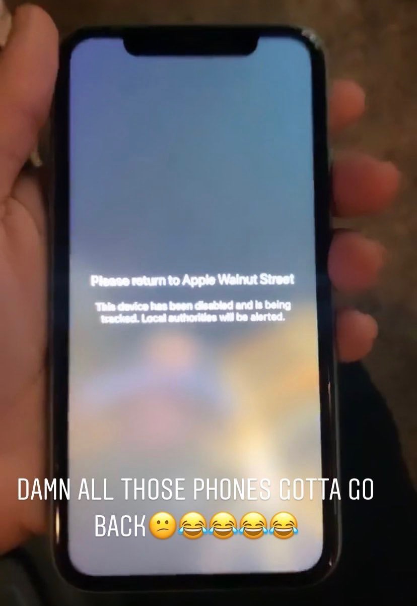 Снимок экрана с украденного iPhone. Твиттер