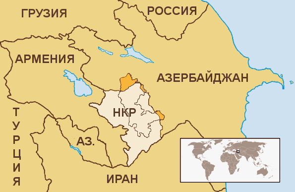 Нагорный Карабах на карте. Википедия