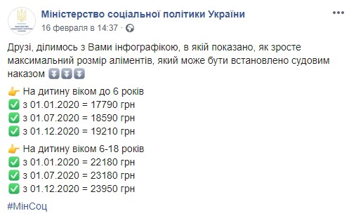 Скриншот: Facebook/Міністерство соціальної політики України