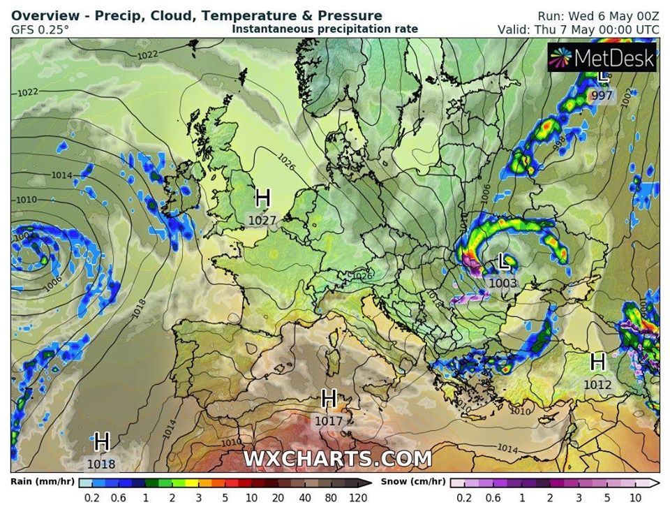 Карта погоды в Украине на 7 мая