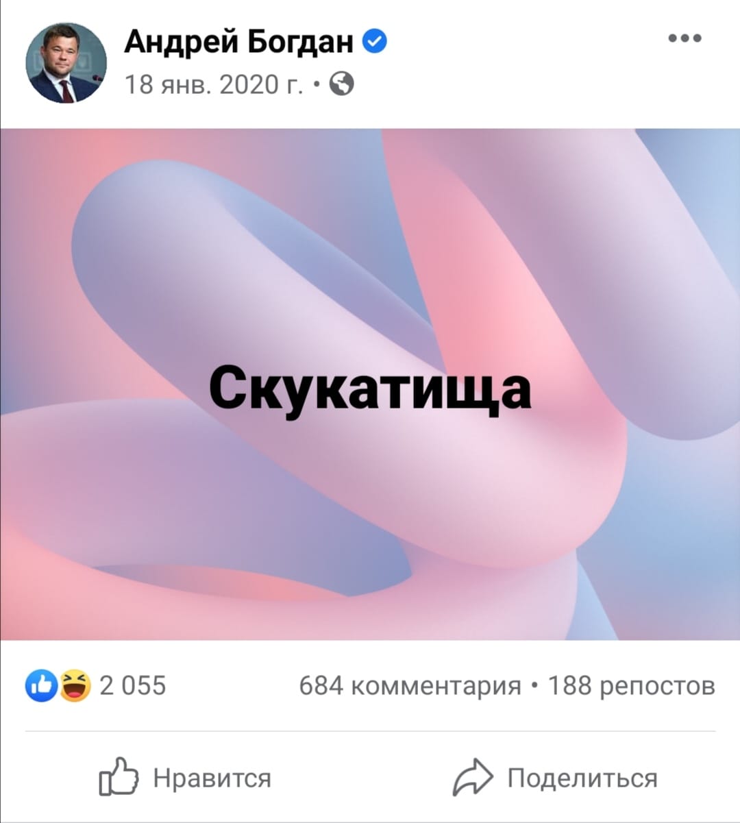 Скриншот из Фейсбука Андрея Богдана