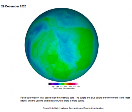 Карта с отсутствием озоновой дыры