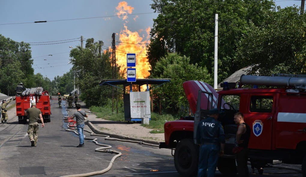 Пожар после взрыва газопровода