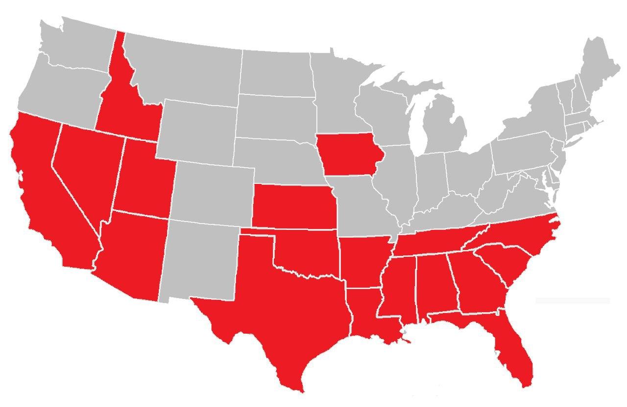 Штаты красной зоны