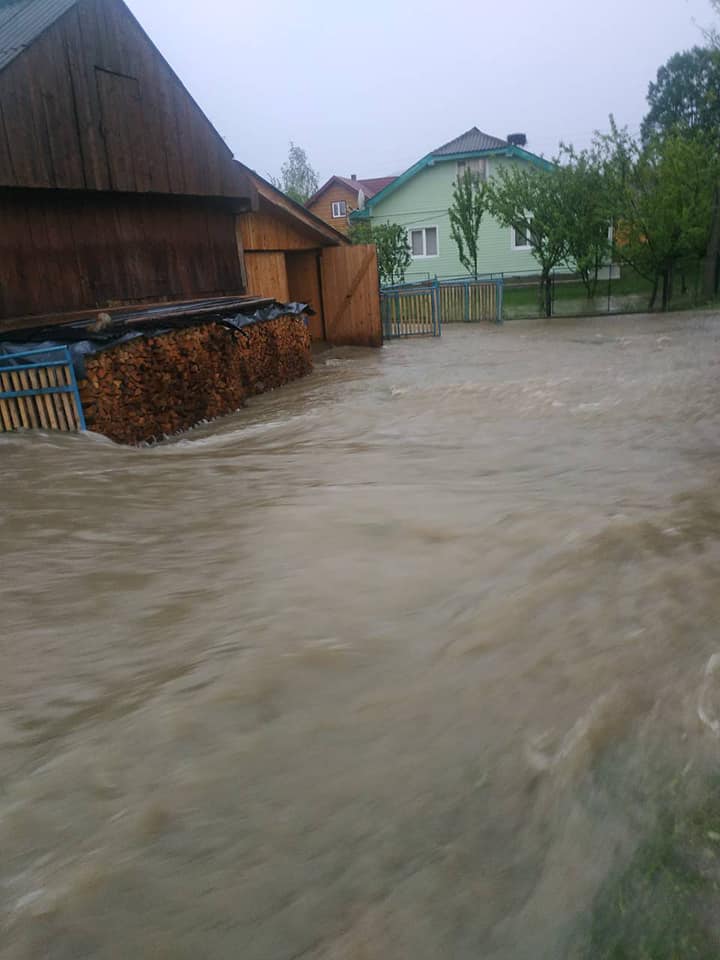 На Прикарпатье из-за сильных ливней село ушло под воду