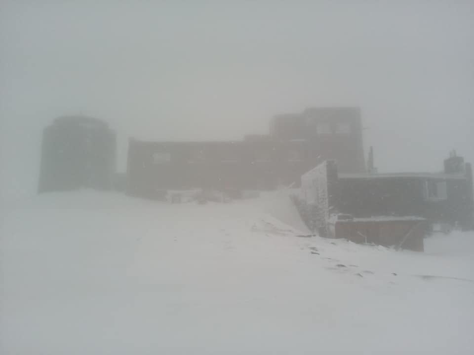 На горе Поп Иван в первый день лета выпал снег. Фото: facebook.com/vasyl.fitsak