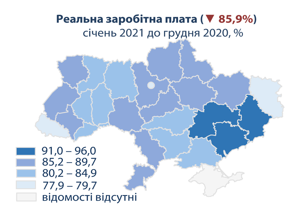 За месяц средняя зарплата в Украине уменьшилась почти на 2 тысячи гривен. Скриншот: Госстат