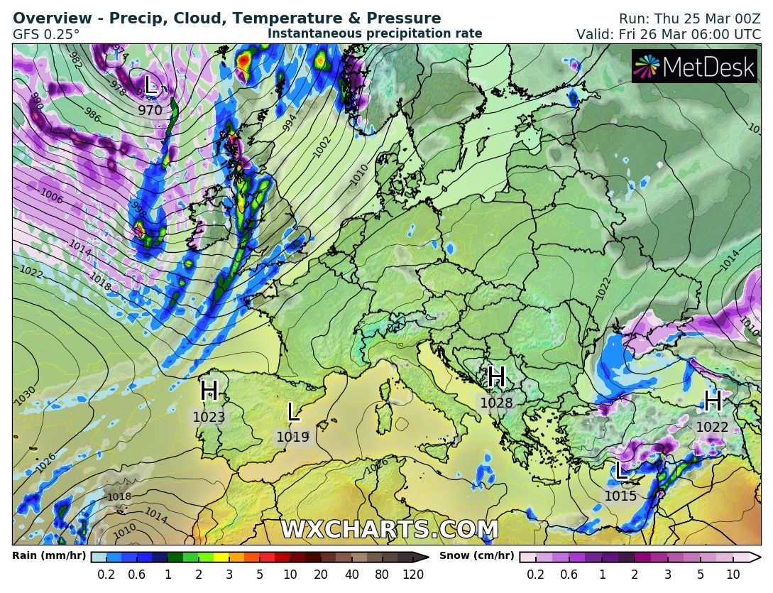 Завтра в Украине начнется постепенное потепление, осадки задержатся только в одном регионе. Карта: Диденко