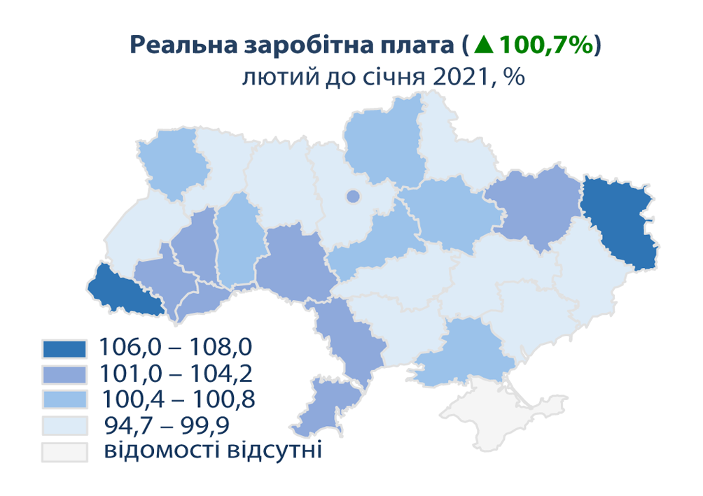 В феврале средняя зарплата в Украине оказалась выше февральской всего на 2%. Скриншот