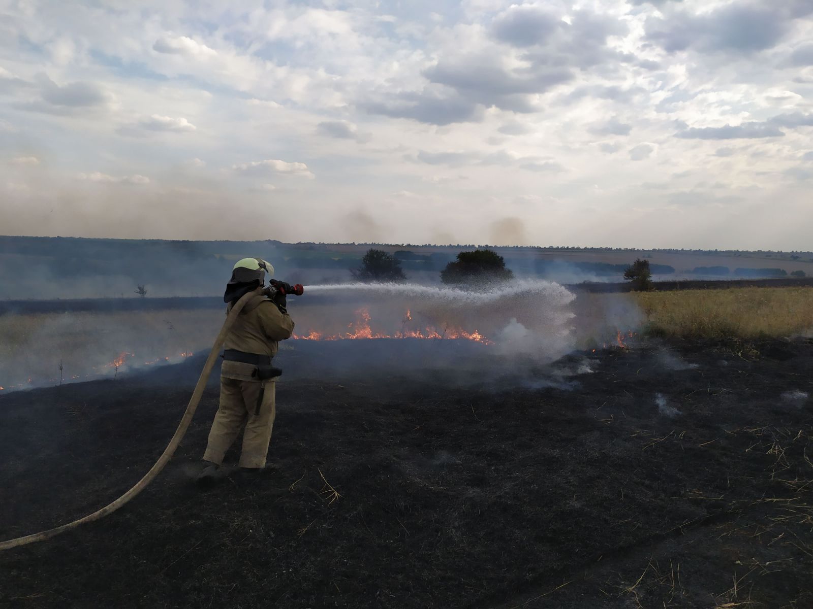 Четвертый день пожаров в Луганской области. Ситуация остается сложной в трех районах. Фото: ГСЧС