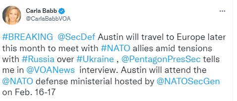 Глава Пентагона Ллойд Остин отправится в Европу из-за Украины