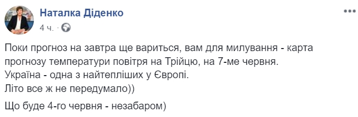 Скриншот: Facebook/ Наталья Диденко