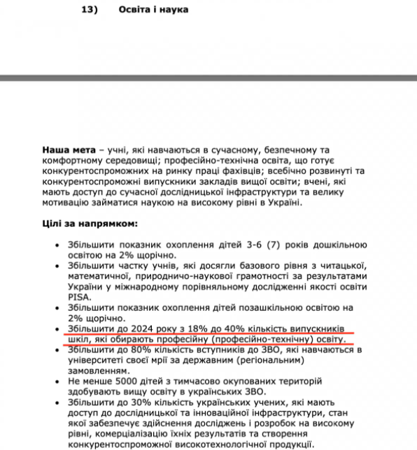 В Украине намерены увеличить количество поступающих в ПТУ до 40% 