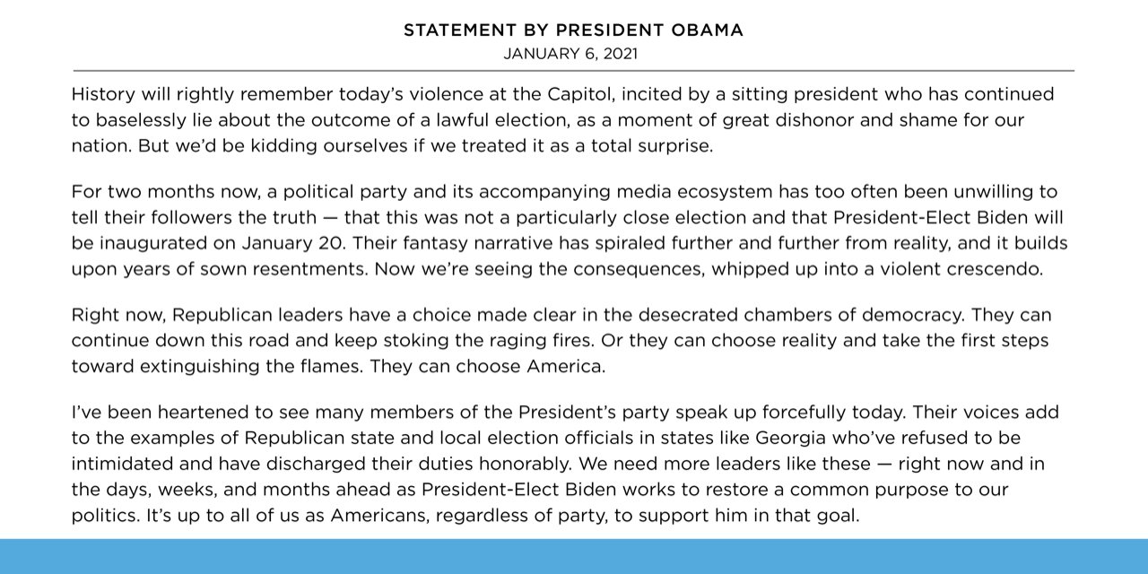 Обама осудил беспорядки в США. Скриншот: twitter.com/barackobama