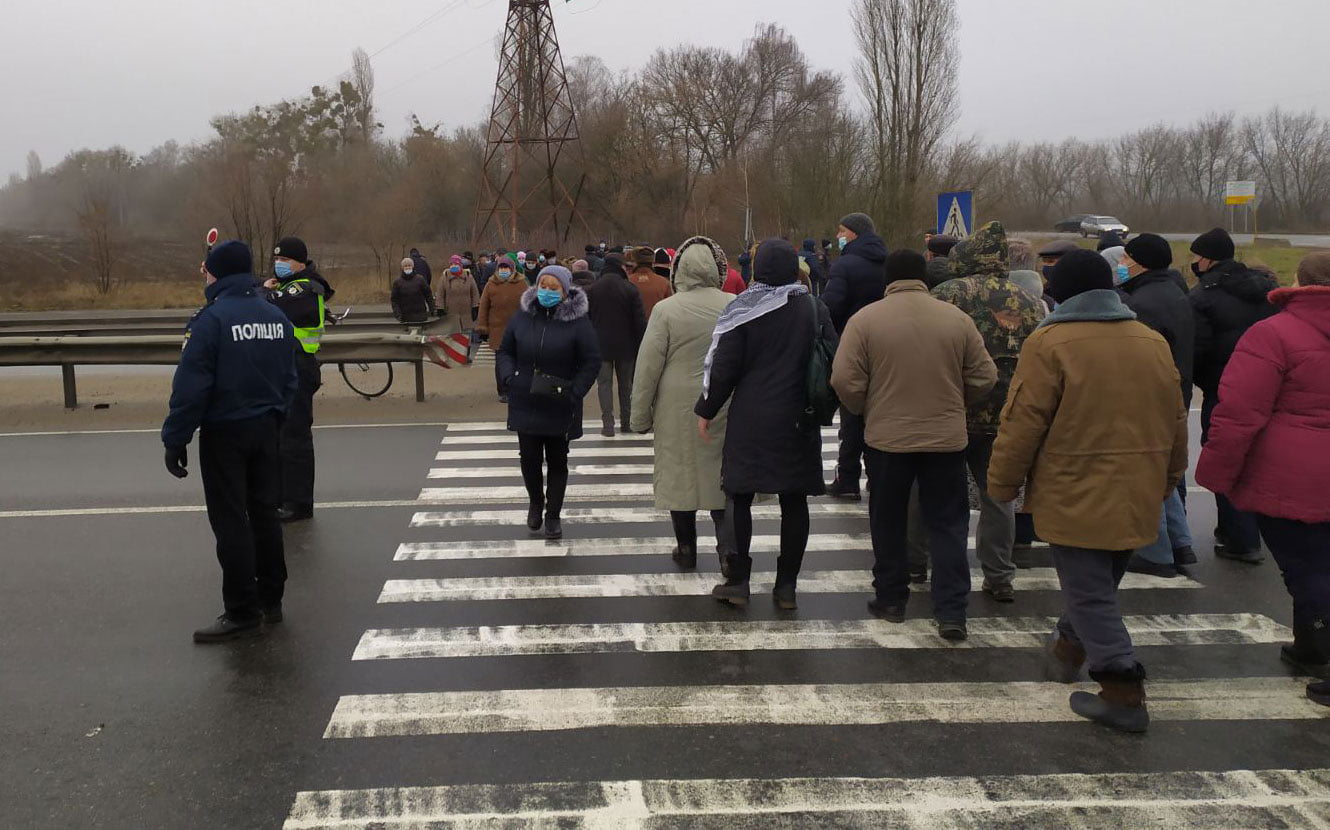В Полтавской области 4 января прошла акция протеста против повышенных цен на газ. Фото: facebook.com/police.polt