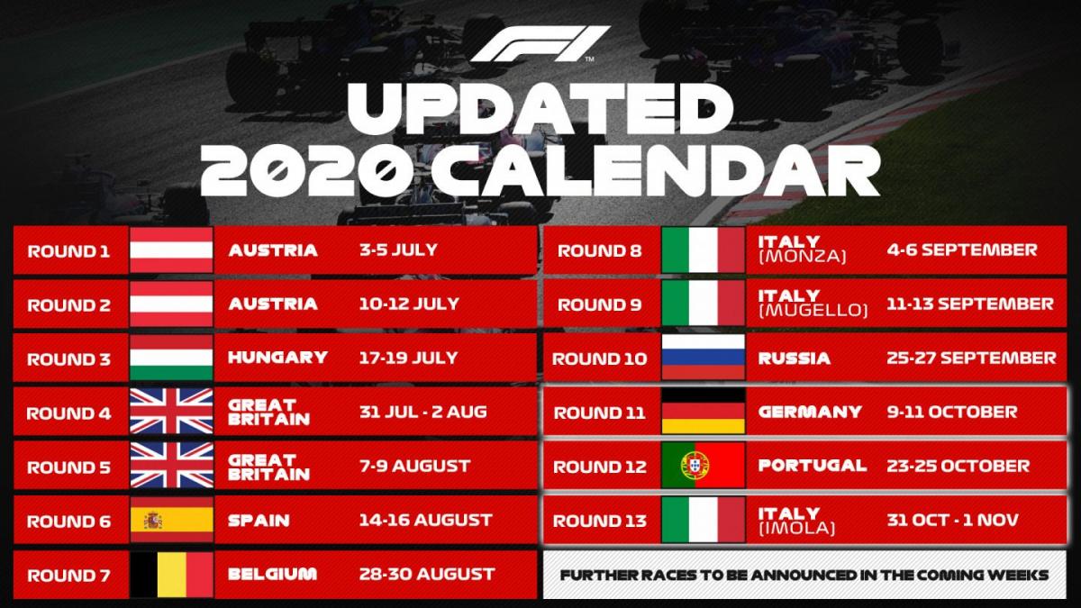 Формула-1 показала новый календарь этапов