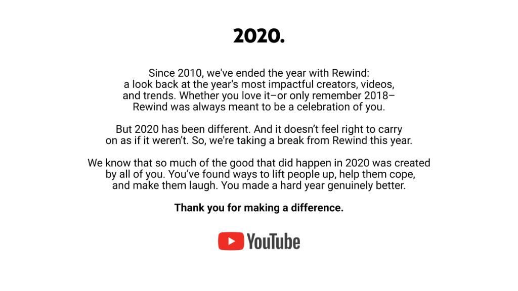 В этом году YouTube Rewind не будет