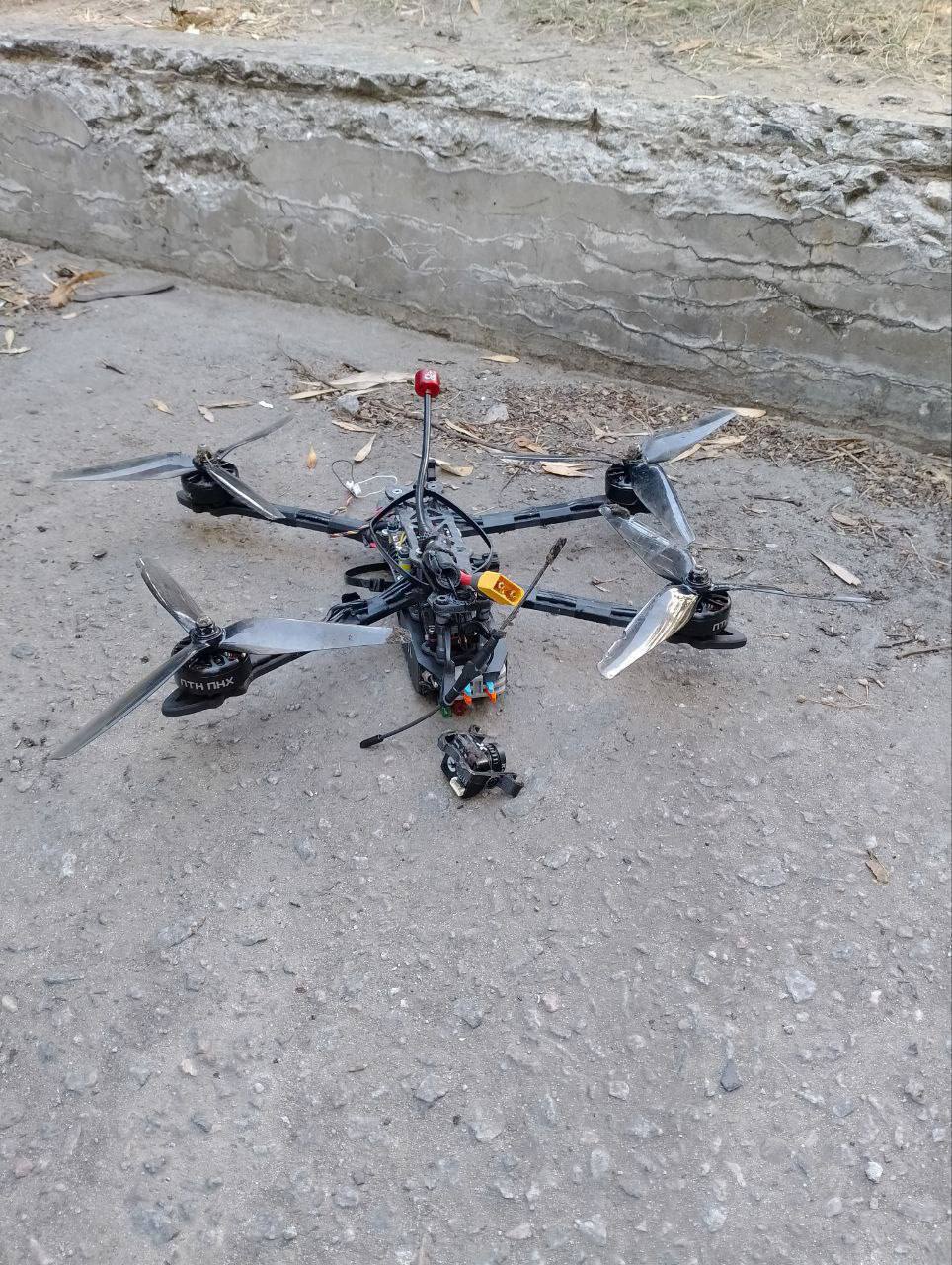 Обломки украинского дрона, который якобы летел в сторону ЗАЭС