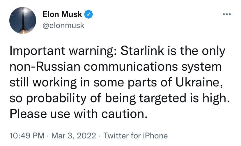 Маск заявил об уязвимости передатчиков Starlink