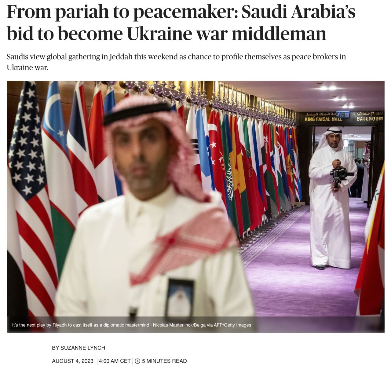 Саудовская Аравия хочет представить себя миротворцем в вопросе Украины