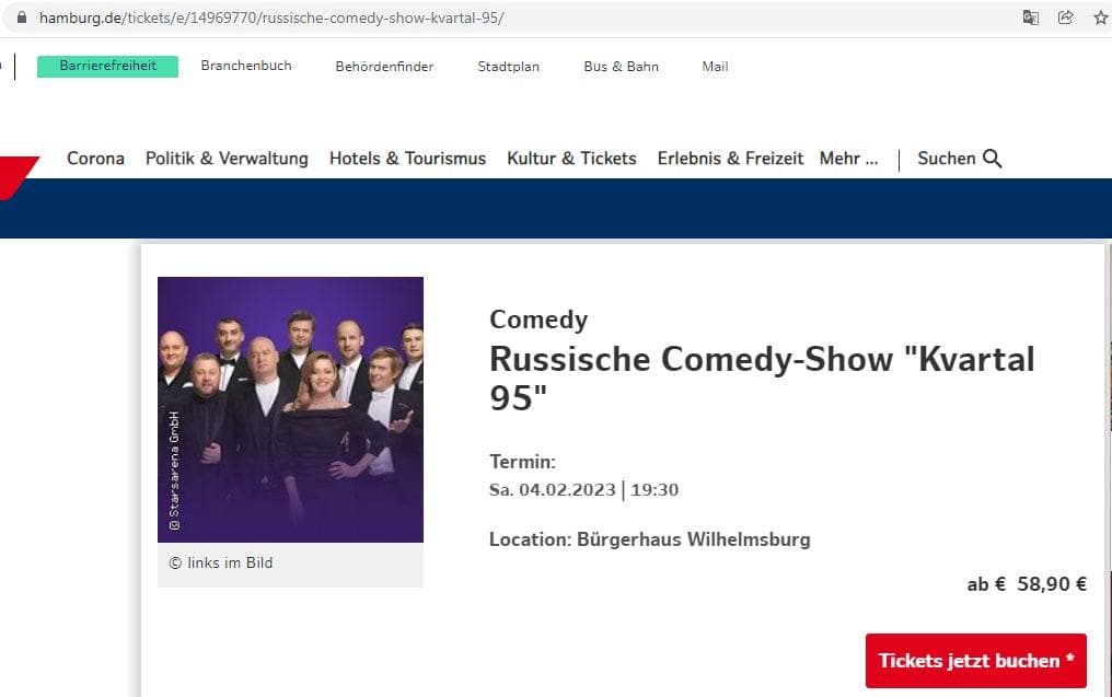 В Германии анонсировали тур "Квартала 95" по городам ФРГ, указав их выступление "русским камеди-шоу"