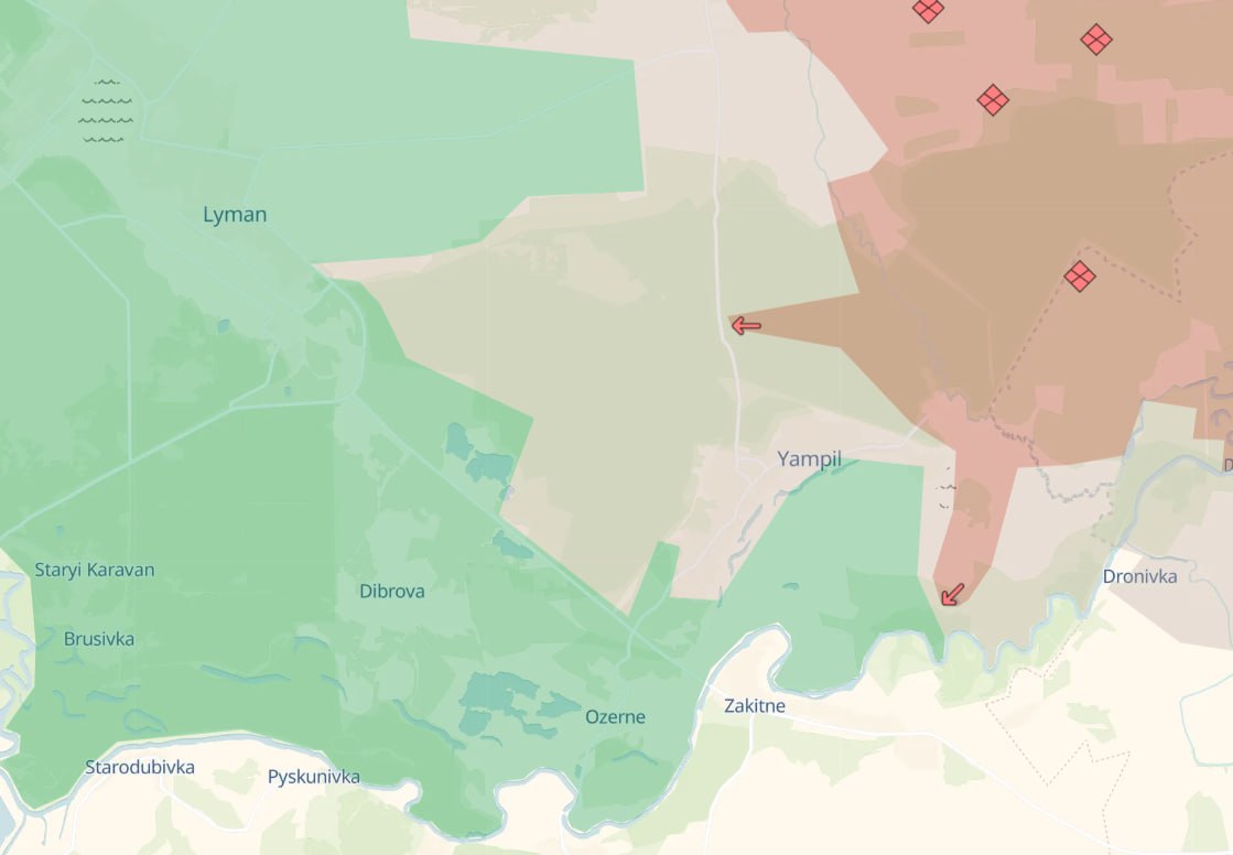 Ямпіль. Карта бойових дій. Джерело - Deep State