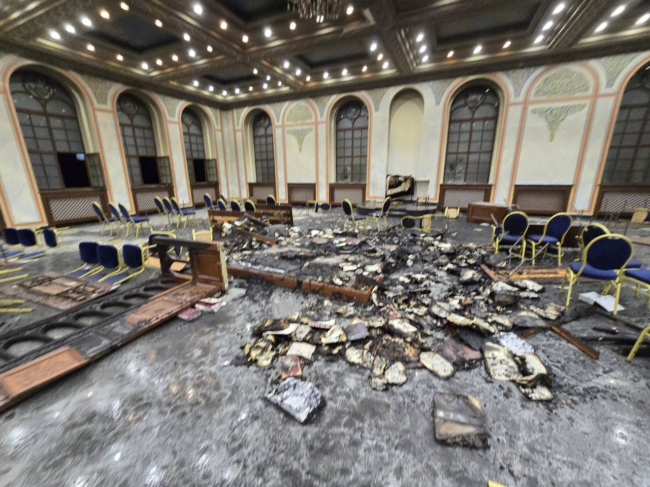 Синагога Садгоры после пожара. Фото из Телеграм