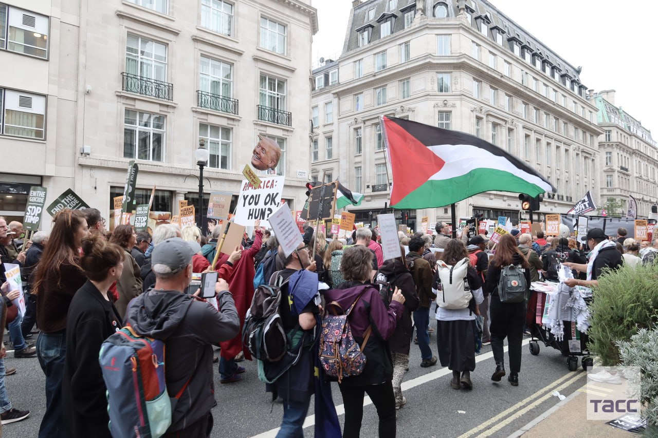 Фото (3) протестующих на митинге в Лондоне. Источник - Телеграм