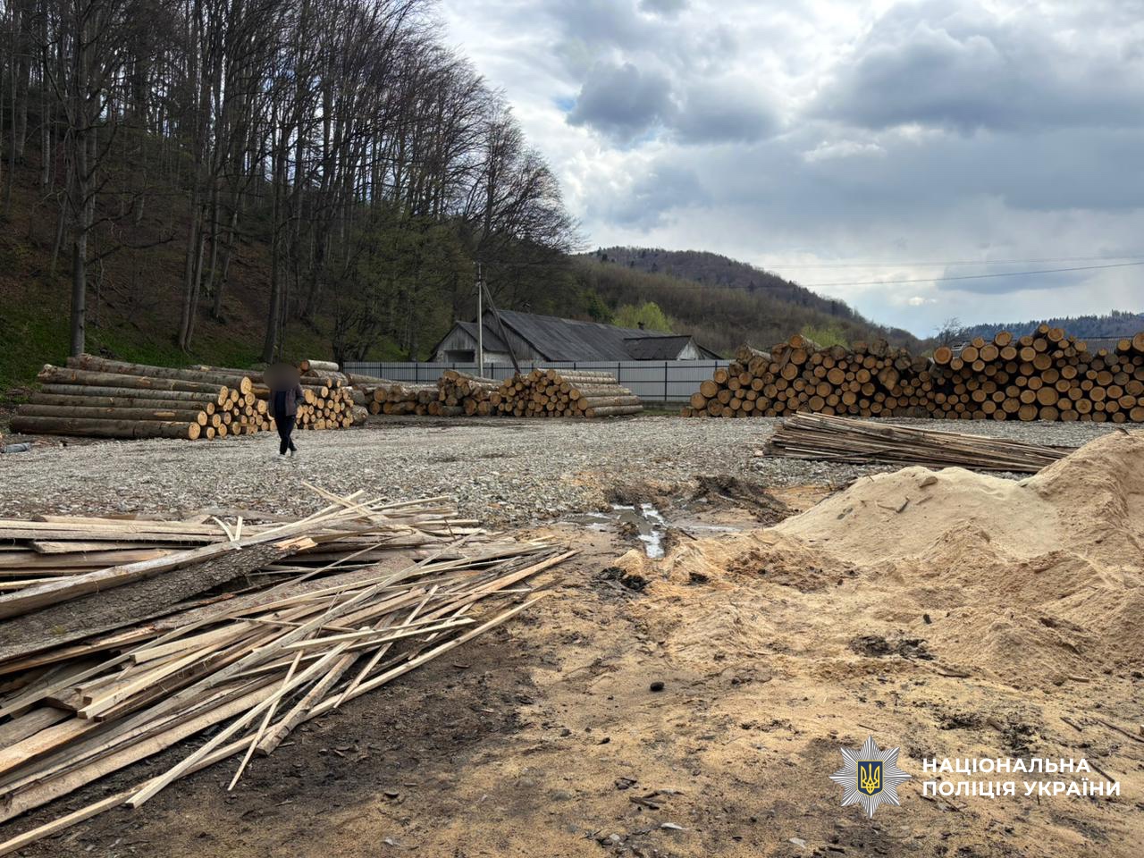 Фото (2) склада древесины. Источник – Полиция Украины