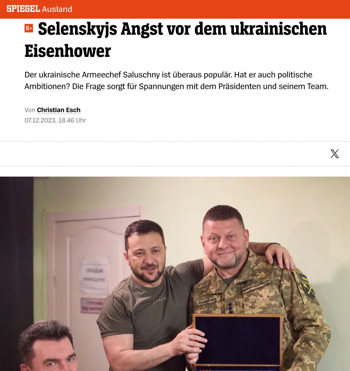 Снимок заголовка в Spiegel