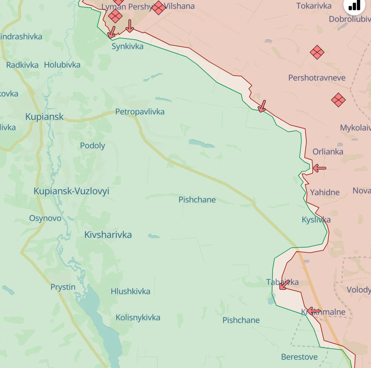 Карта боевых действий. Источнк - Телеграм
