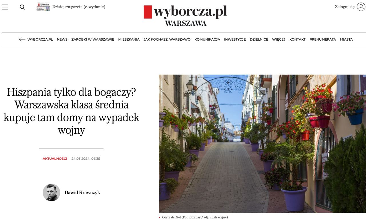Снимок заголовка в Gazeta Wyborcza