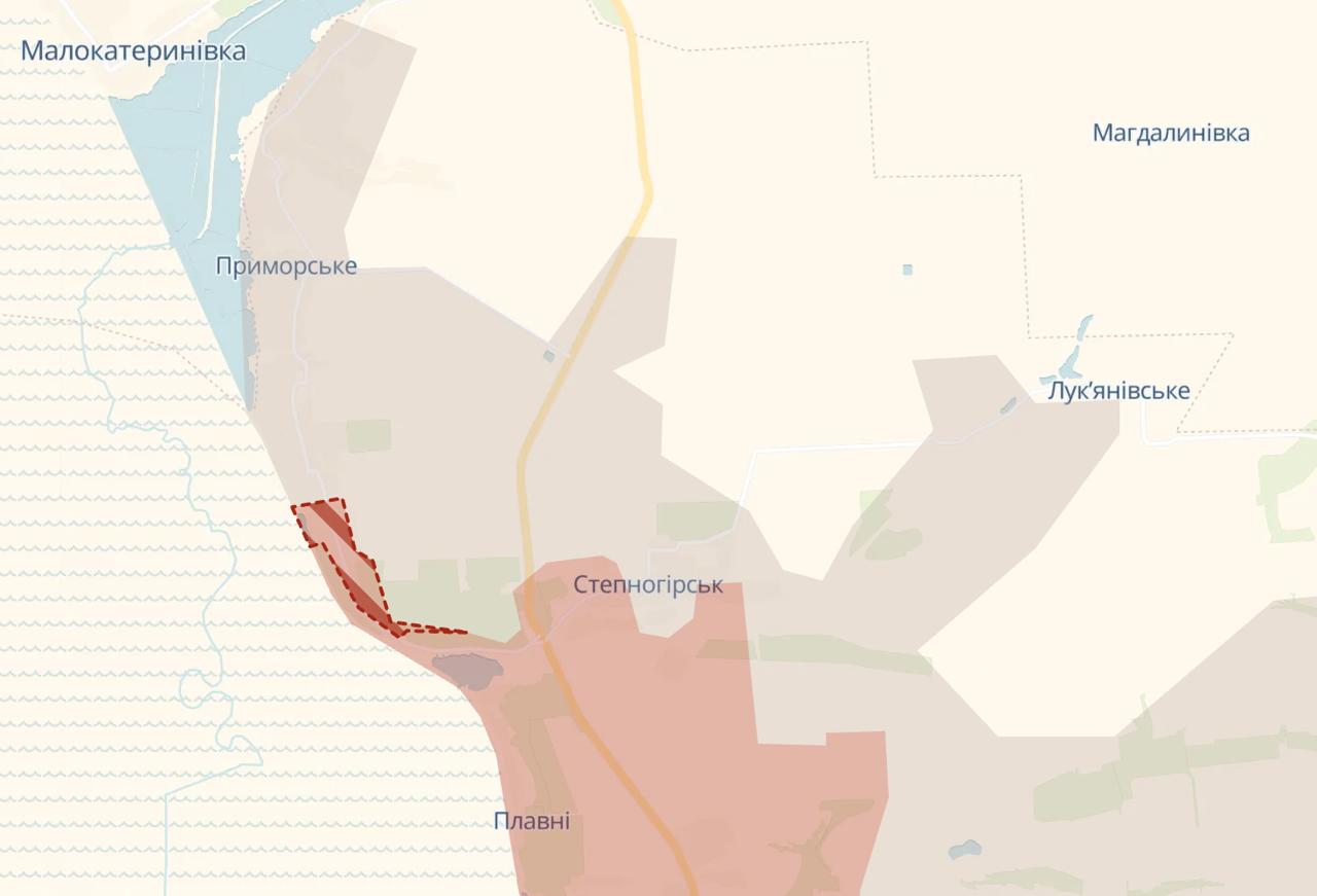 Степногірськ. Карта бойових дій. Джерело - Deep State